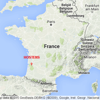 Localisation d'Hostens sur carte de France
Suy Broye ! Location de vacance Hostens, Sud Gironde.